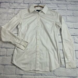 Banana Republic White and Black Polka Dot Shirt. Tailored Fit. Size 0.